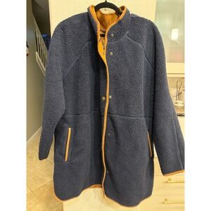 Old Navy Navy Blue Teddy Jacket with Mustard Accents